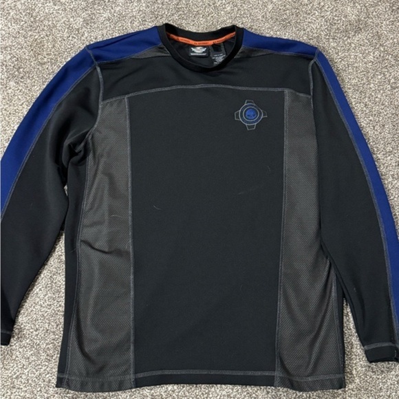 Harley-Davidson® Men’s Performance Crew Neck Shirt - Black/Blue, Size‎ L - Picture 3 of 8
